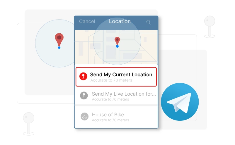 如何在Telegram 中发送位置？