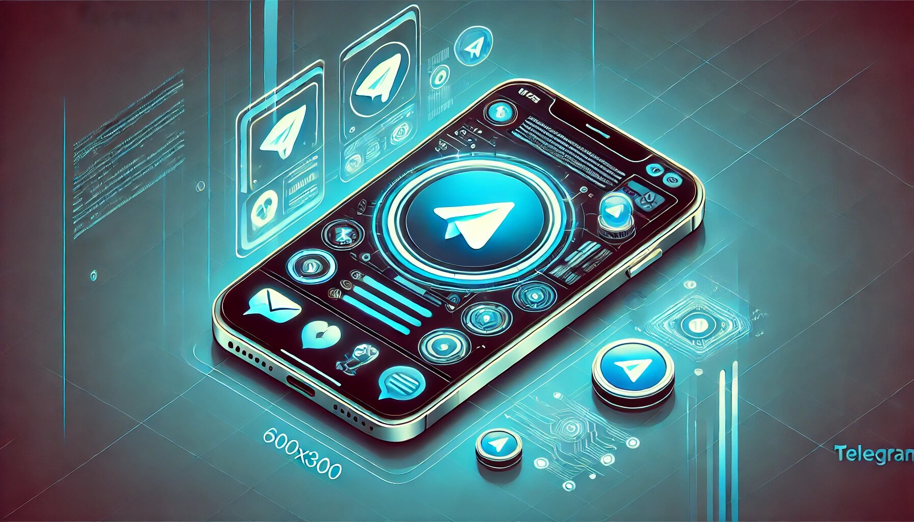 DALL·E 2025-03-04 13.56.49 - A tech-inspired illustration of a social media app named Telegram. The screen should display futuristic digital icons and a sleek, modern design with _proc.jpg