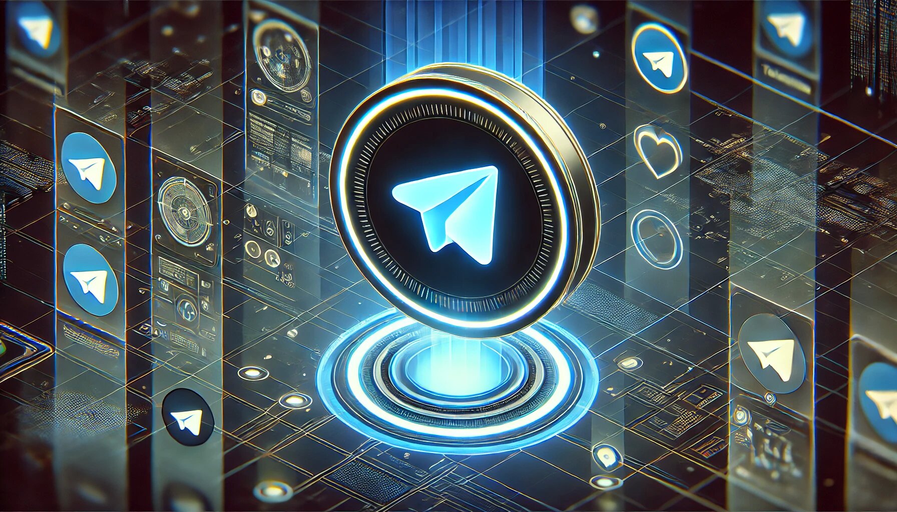 DALL·E 2025-03-04 13.56.54 - A high-tech, futuristic digital depiction of the Telegram app interface. The design should feature glowing icons, seamless digital communication, and _proc.jpg