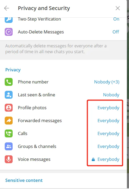 telegram privacy